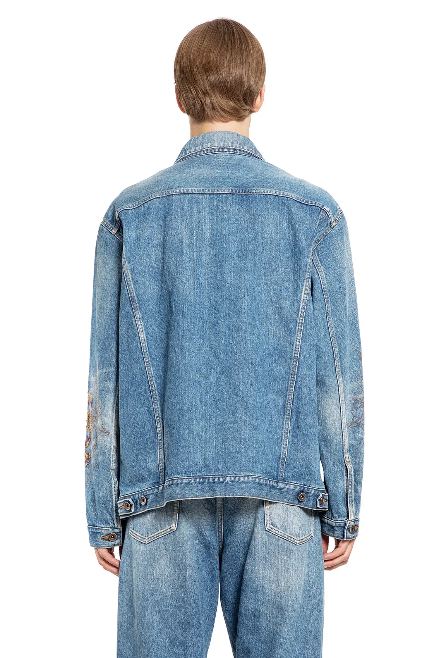 Embroidered Flowers Denim Jacket - immagine 5