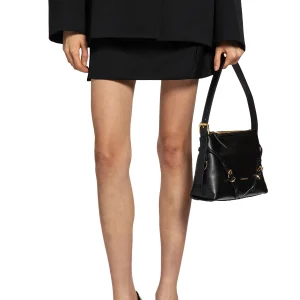 Wool Mini Skirt with Sliced Detail