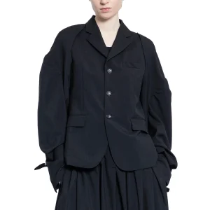 Nylon and Wool Blazer with Removable Sleeves